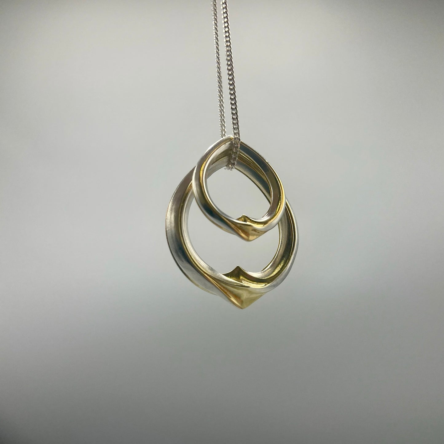 Alice Gow - Twist Flare Double Pendant - Silver (Gilt Contrast)