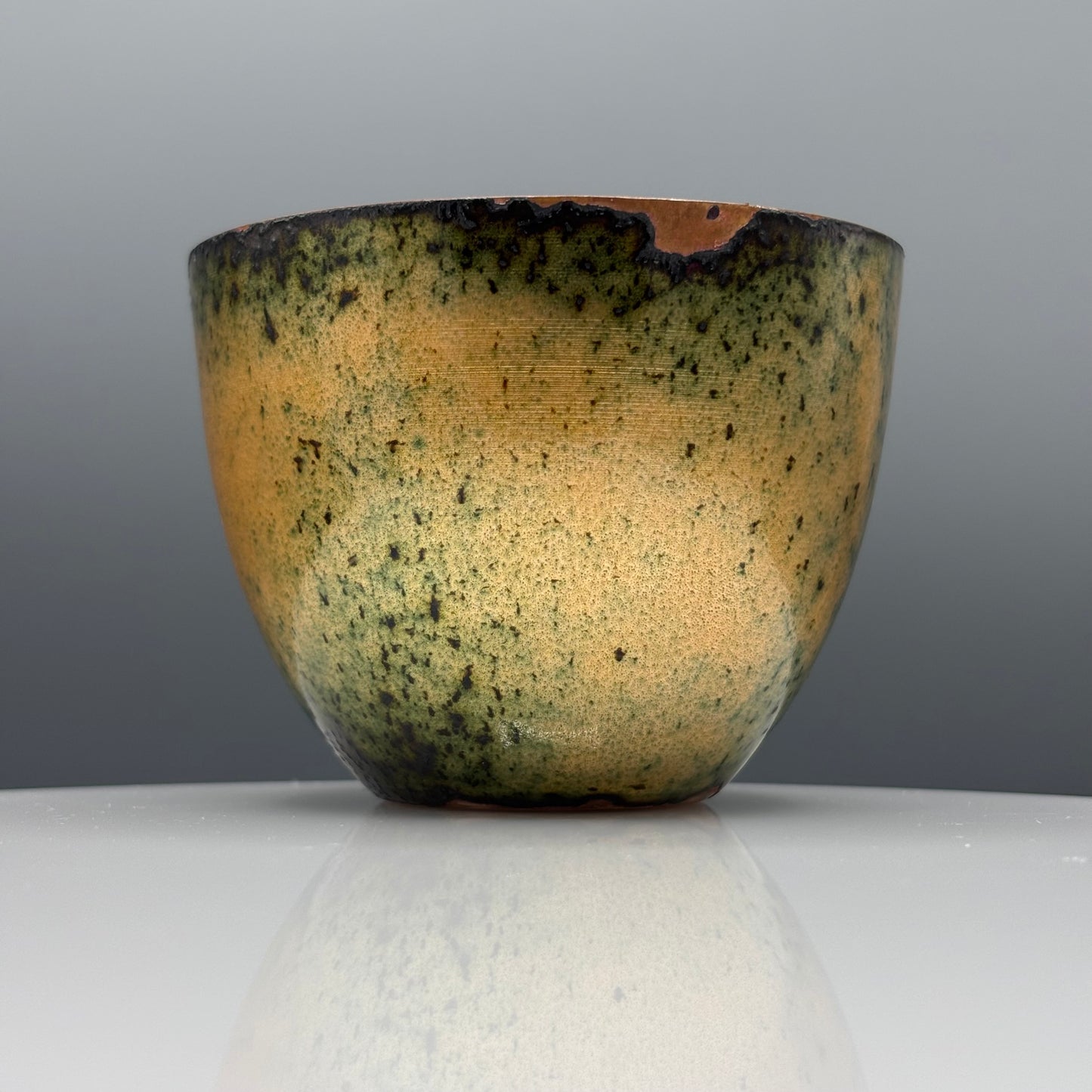 Cruan – Fairview Enamelled Copper Bowl (Hard White & Gold)