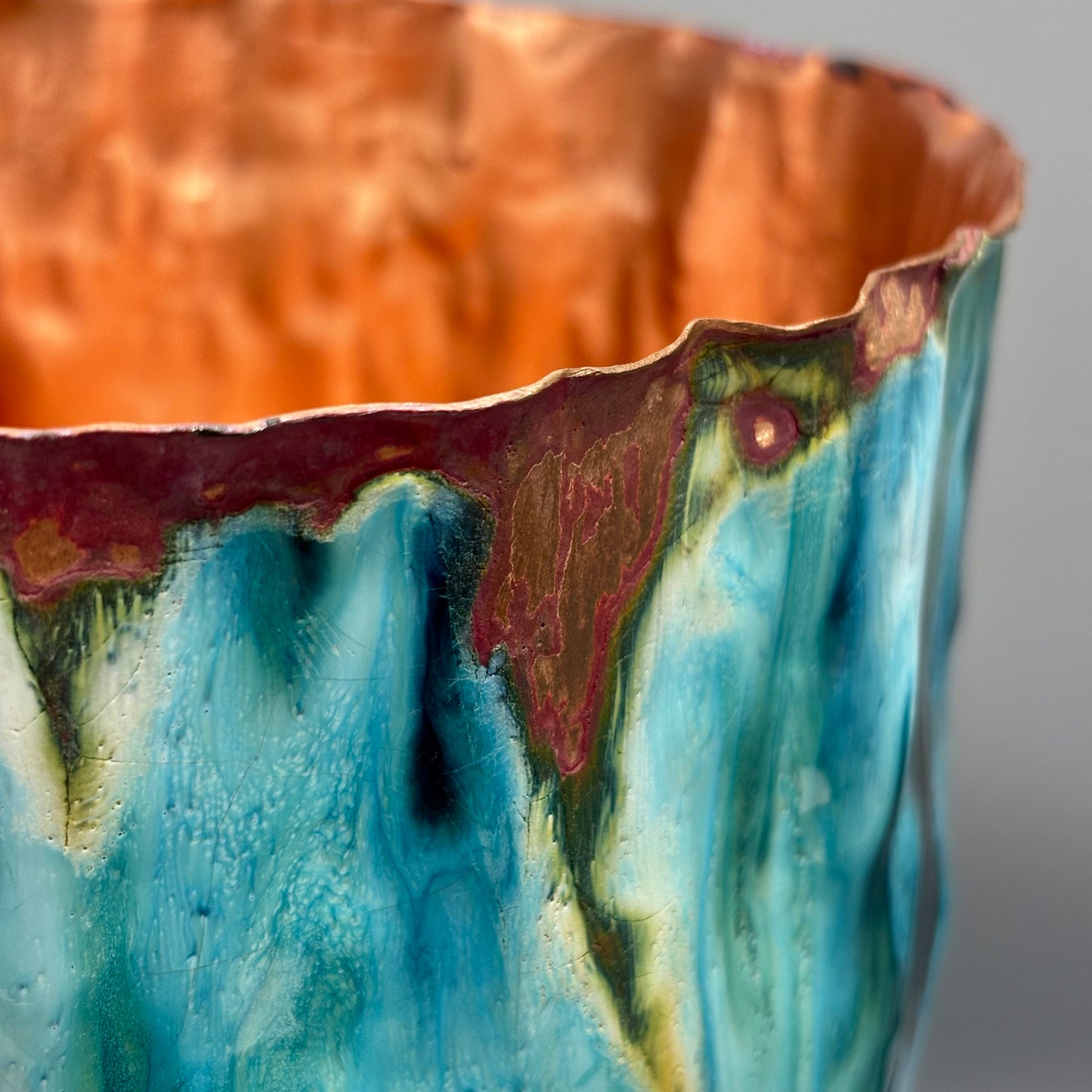 Cruan – Shades of White (Enamelled Copper Vessel)