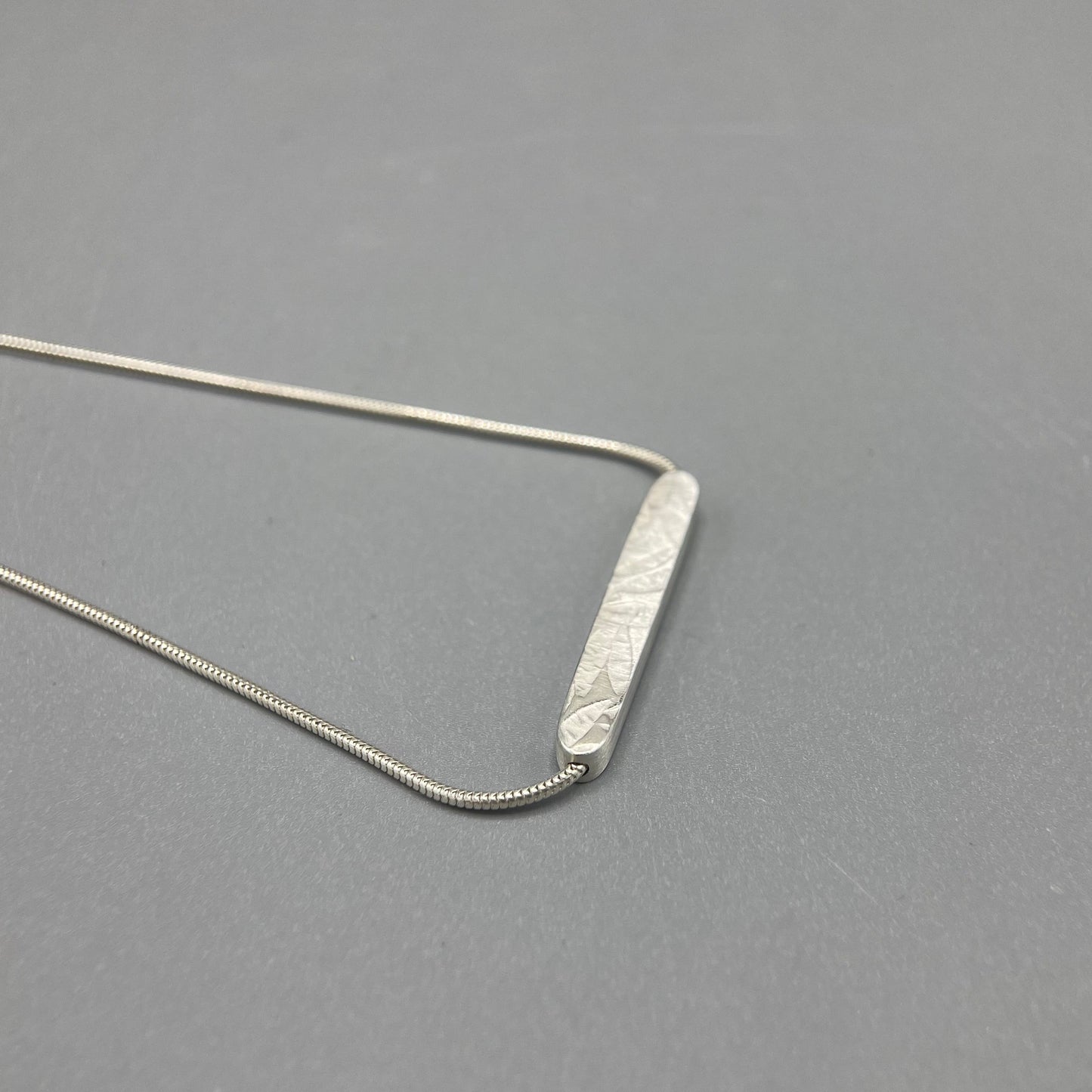 Papermetal - Petals Horizontal Bar Embossed Necklace: Silver (16" Chain)