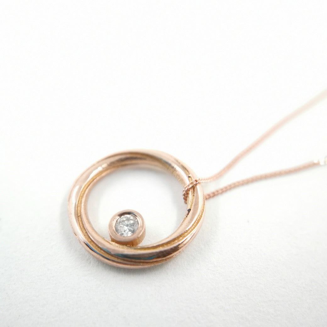 Alice Gow - Twist Continuum Pendant 9ct Rose Gold - Diamond