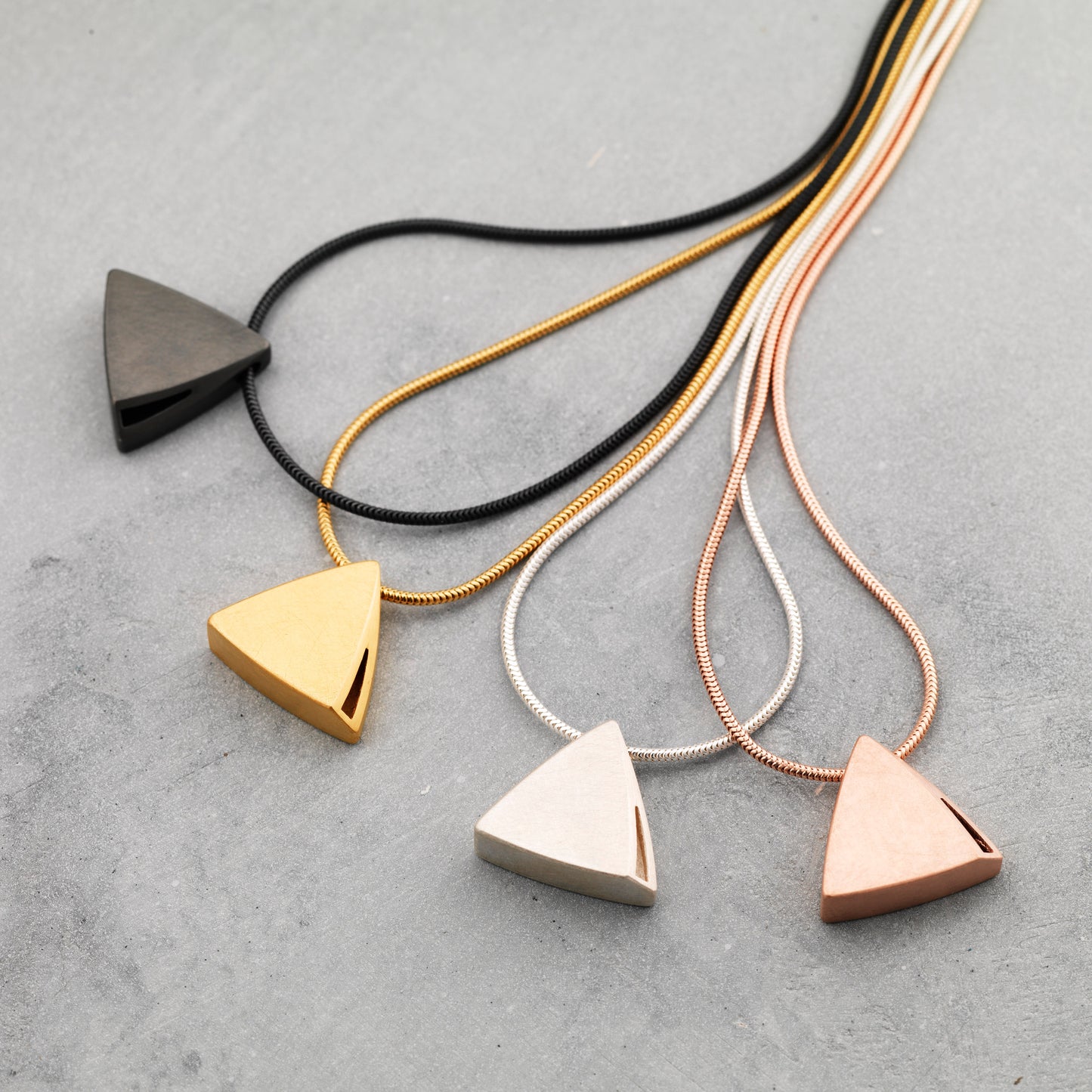 Sheng Zhang - Curved Curves Triangle Pendant Necklace